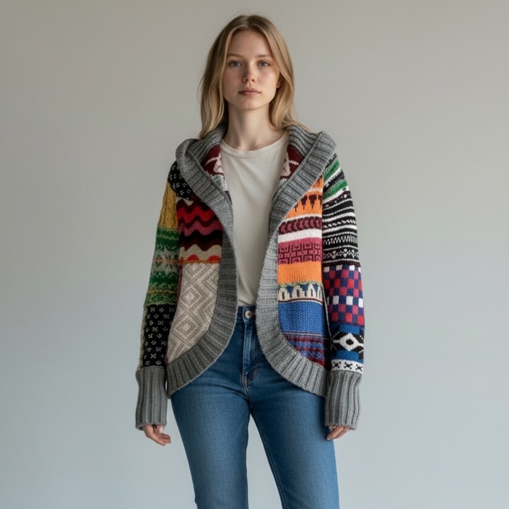 Desigual Multicolor Patchwork Cardigan